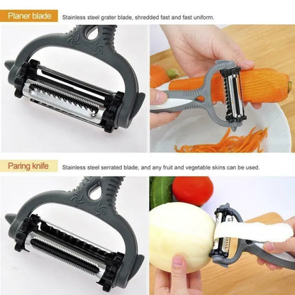 3 in 1 Rotary Fruit Vegetable Carrot Potato Peeler Cutter Slicer